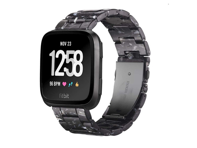 Band Replacement for Fitbit Versa/Versa 2 Smart Watch/Special/Lite Edition, Fashion Resin Wristbands Women Men Replacement Bracelet Metal Stainless...