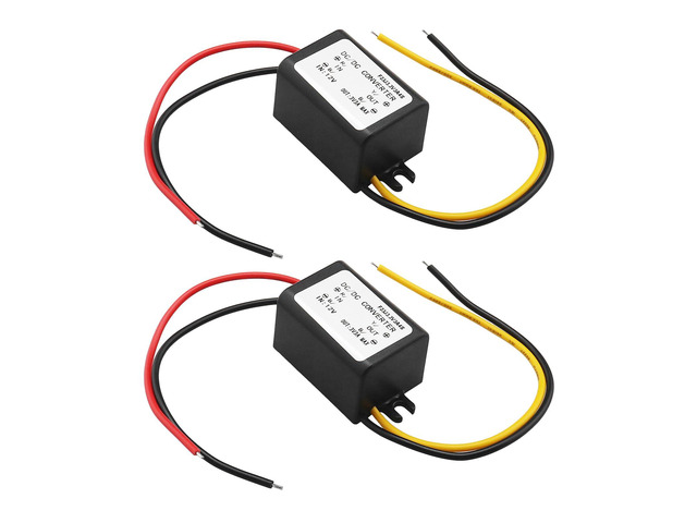 2Pcs 12V to 3V 3A Step-Down Power Supply Module Compatible with Car Power Over-Temperature Over-Current Short Circuit Protection 32x17mm Black