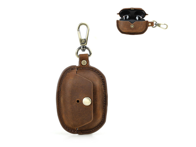 Leather Case Compatible with Sony WF-1000XM5, Cute Soft Genuine Leather PU Protective Case Cover Compatible with Sony WF-1000XM5 with Keychain