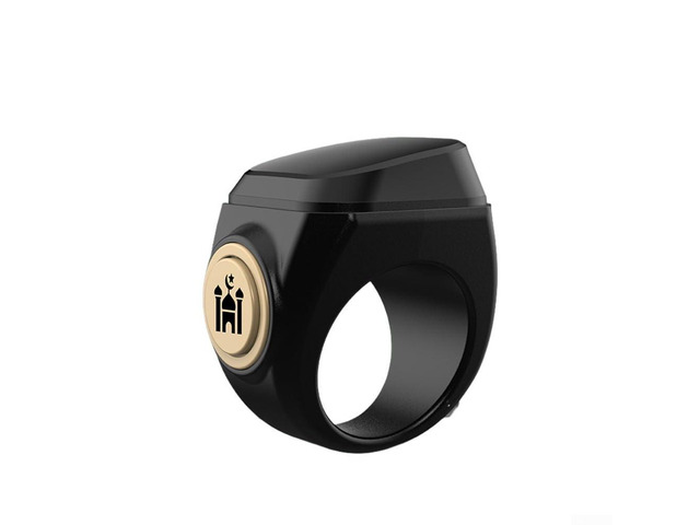 Smart Zikr-Ring, Rechargeable Electronic Digital Tasbih Counter Rings, Waterproof, 3 Sizes Finger Counter for Muslims, Prayer, Reminder(18mm Black)