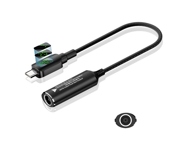 Laptop Power Adapter DC to USB Type-C Converter with Digital Display, Auto Recognition PD 140W, 5V/9V/20V Conversion Cable (IBM 7.9 * 0.6mm Plug,...