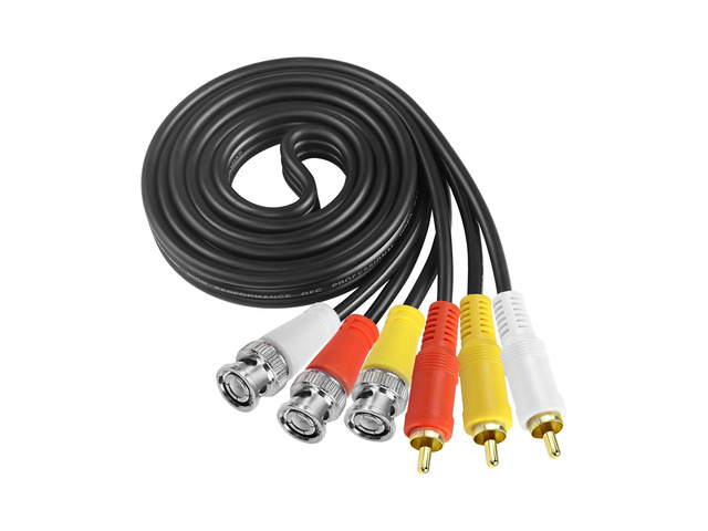 BNC to RCA Video Audio Cable Coaxial Cable 3 BNC Male to 3 RCA Male Gold Plated Connector Coupler Coaxial AV Connector Adapter for Camera DVR...