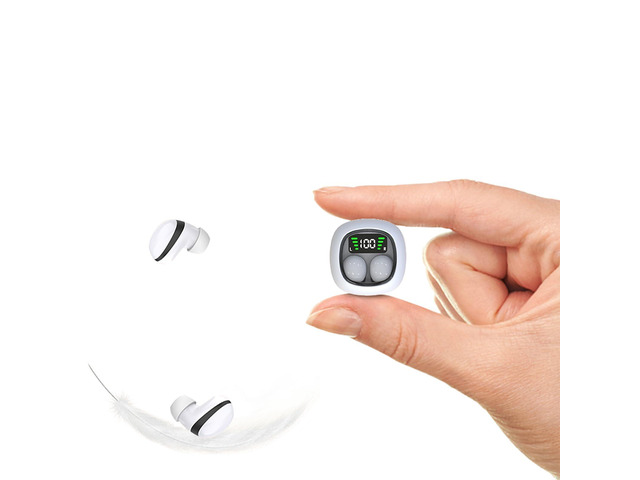 White Invisible Earbuds Bluetooth, Discreet Smallest Hidden Tiny Bluetooth Mini Micro Earbuds for Work, Invisible Sleep Wireless Earphone...