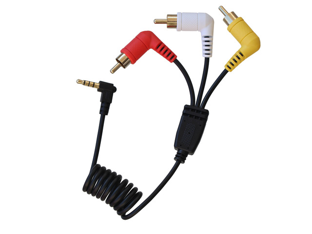 3.5mm to 3 RCA A/V Cable Compatible with Sony Handycam Camcorder and ImmersionRC Powerplay Coiled Plug and Play, No Cable Spacer Needed (Black,...