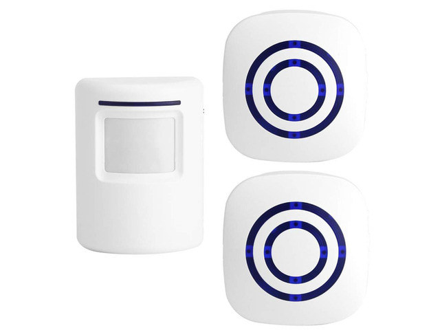 Motion Sensor Door Chime for Business, Outdoor Doorbell Kit Wireless Driveway Alert: Infrared Motion Sensor Chime with 2 Plug-in Receiver & 1 PIR...
