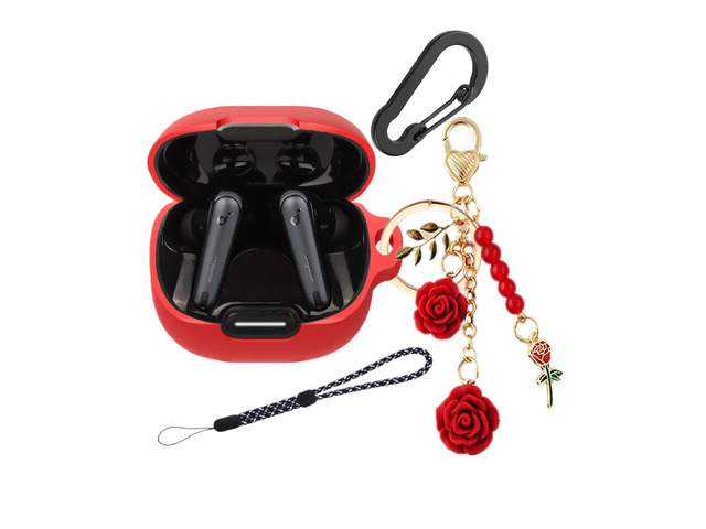 Silicone Case for Anker Soundcore Liberty 4 NC with Cute Keychain Lanyard Shockproof Protective Cover Compatible with Earbuds Soundcore Liberty 4...