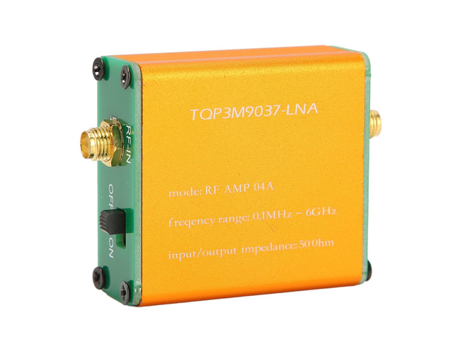 1.95GHz 20dB Low Noise Amplifier, 0.1MHz-6GHz Full Band RF Power Preamplifier, SMA Female RF Wideband Amplifier Broadband Module Receiver for...