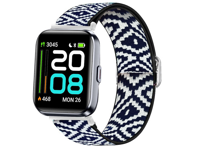 Stretch Elastics Nylon Adjustable Replacement Strap Accessories for Men & Women Compatible with Quican, aeac, WMK, Fitpolo ID208 Plus 1.8 Inches...