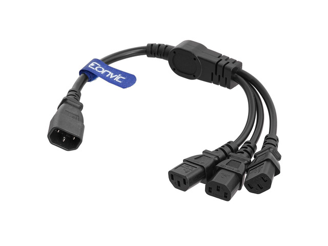 Y Splitter Power Cable IEC 320 C14 Male to 3 x C13 Female