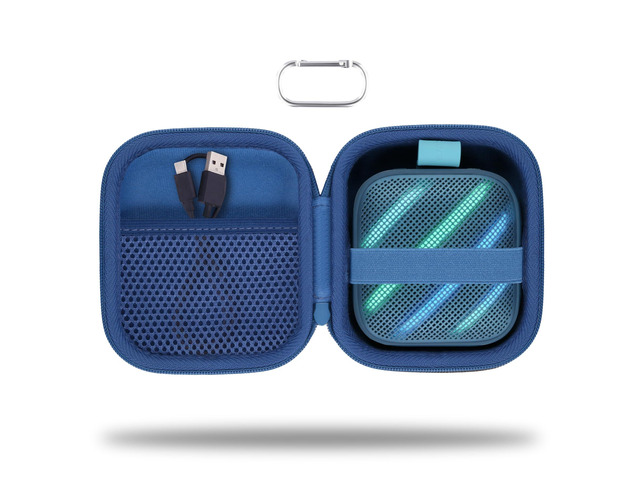 for Anker Soundcore Boom Go 3i Bluetooth Speaker Hard Travel Case, Blue Travel Protective Storage Bag with Mesh Pocket & Hand Strap, Shockproof...