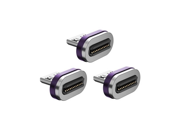 Magnetic 24-Pin Micro USB Connector Tip, 240W PD Fast Charging 40Gbps Data 4K60Hz Video, Anti-Arc Design, 3rd Gen Neodymium Magnet, Compatible...