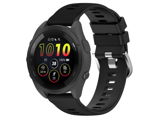 For Garmin Forerunner 265S Replacement Band 18mm Replacement Wrist Watch Strap Band For Garmin Forerunner 265S/255S/255S Music(Silicone Black)