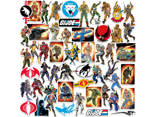 G. I. Joe Retro 50ct Vinyl L Deluxe Stickers, Tablet, Indoor & Outdoor