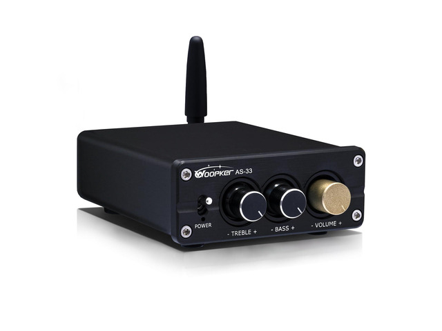 AS-33 Stereo Receivers Amplifier Home Audio,2 Channel 200W Dual TPA3116 Class D Amp,Bluetooth 5.3 Amplifier for Home Speakers, Audio Receiver with...