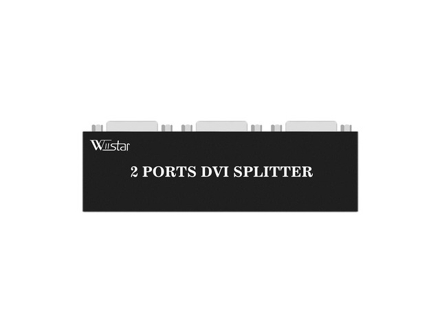 DVI Splitter 1 in 2 Out 2 Port DVI Distribution Video Splitter 1x2 Resolution Up to 1080P for PC Laptop DVR Projector HDTV