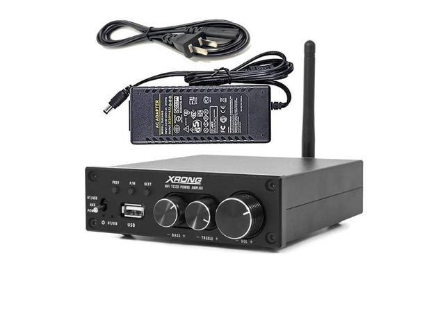 TC12D Bluetooth 5.2 Stereo Audio Receiver Amplifier 2.1 CH Mini Hi-Fi Class D TDA7498E Integrated Amp 320 Watts U-Disk Player for Home Passive...