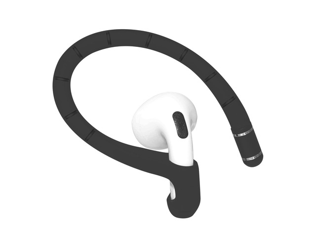 Ear Hooks for Airpods 4, 3, 2, 1 & Airpods Pro 2, 1 Gen - Black Memory Wire Ear Hooks [Added Anti-Lost Lanyard], Anti-Slip Sports Accessories for...