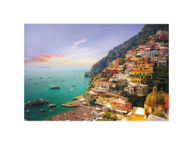 Italy Positano Town Backdrop 7x5ft European Landscape Backdrops Fabric Backdrops,Italian Campania Amalfi Coast Sunset Photos,Italian Themed...