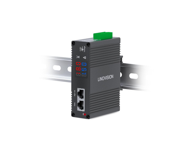 Industrial 90W PoE++ Splitter, DC 3-36V Output, LED Display IEEE 802.3 af/at/bt Input DC 3~36V Adjustable for PTZ Camera, Access Control Systems