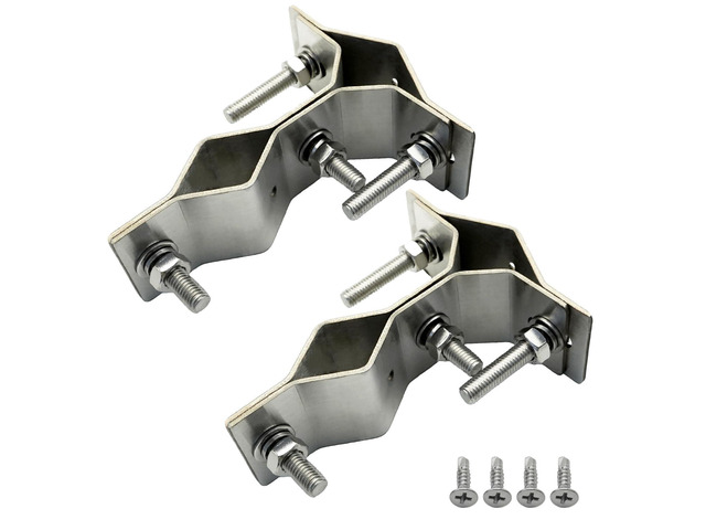 Double Antenna Masts Mount Clamp - Heavy Duty Stainless Steel Pole to Pole Clamp - Double Pipe Connection Clamp for Antenna Pole / Pipeline...