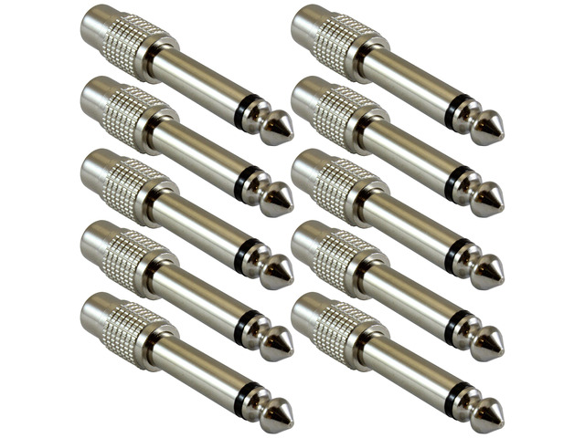 Store RCA to 1/4 TS Adapter - RCA Female to 1/4 Inch Male Mono TS Plug Adapter - All Metal Connectors with High Grip Treads - 10 Pack