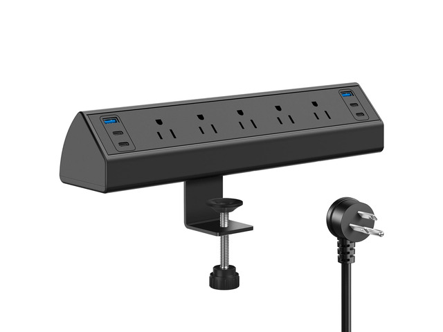 Desk Clamp Power Strip USB C,Under Desk Mount Power Station,20W Fast Charging,Fits 1.9'' Tabletop Edge,Desk Surge Protector,Perfect Home,Office...