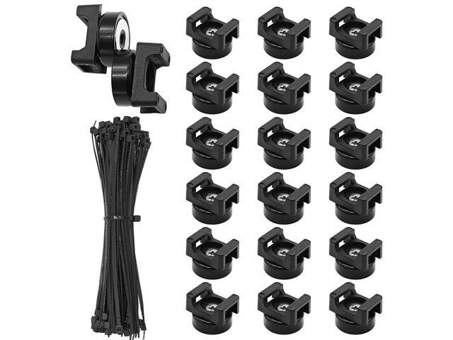 20Pcs Magnetic Zip Tie Base 100 Nylon Cable Ties 22mm Office Cable Organizer