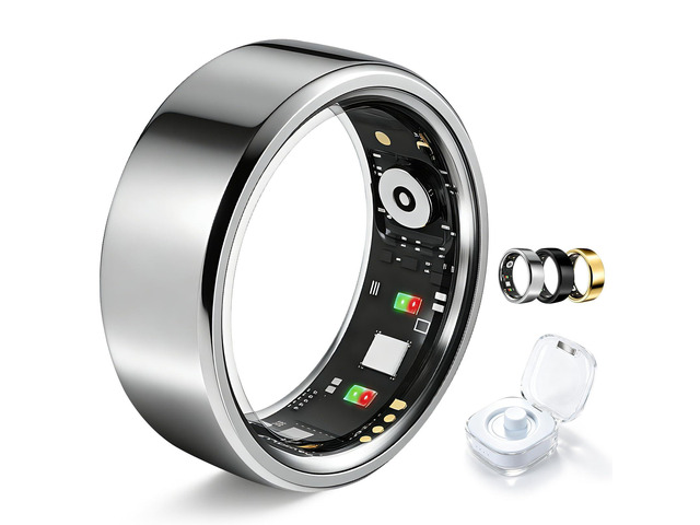 Smart Ring for Women Men Fitness Tracker Heart Rate Sleep Trends 128 Sports Modes Gesture Control Cycle Tracking IP68 Waterproof No Subscription...