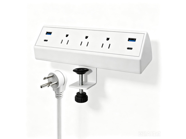 Clamp-Mount Desktop Power Strip with USB C 3 Outlets 40W Fast Charge ETL Edge Mounted Desk Clamp Power Station 2 USB-A 2 USB-C Ports 6.56 FT...