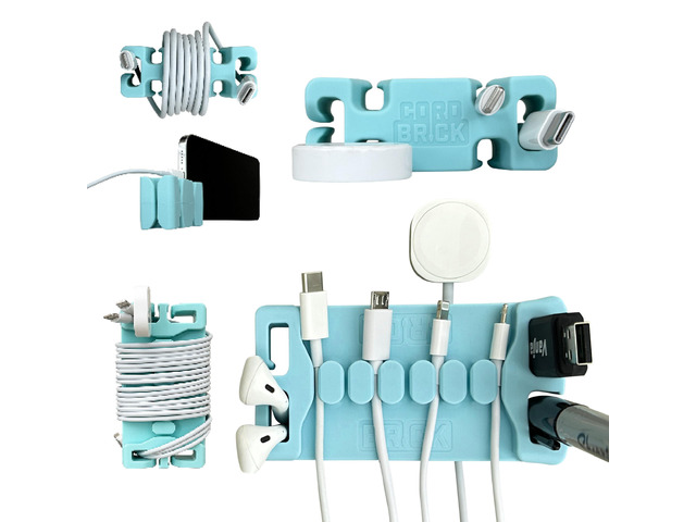/DeskBrick Bundle Weighted Cord Holders for Nightstand & Desk - Phone Charger Cable Management Travel, Phone Accessory, Stocking Stuffer - Gift for...