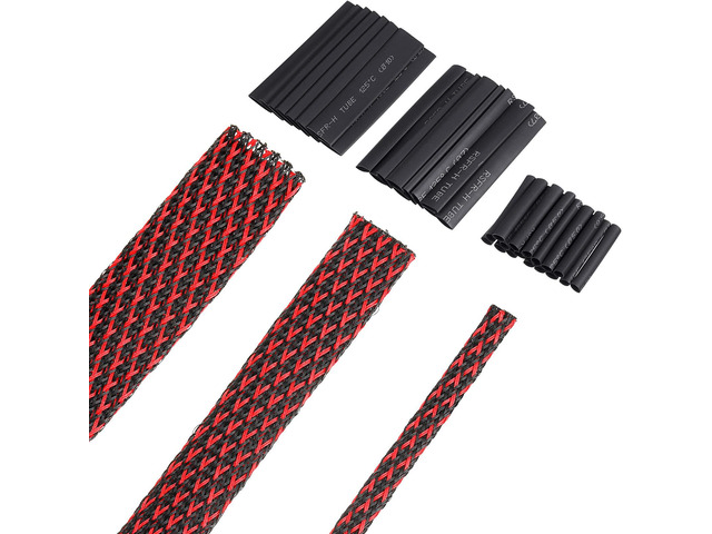 50ft PET Expandable Braided Cable Sleeve, Wire Loom Braid Sleeving with 127 Pieces Shrink Tube for Audio Video and Other Home Device Cable...