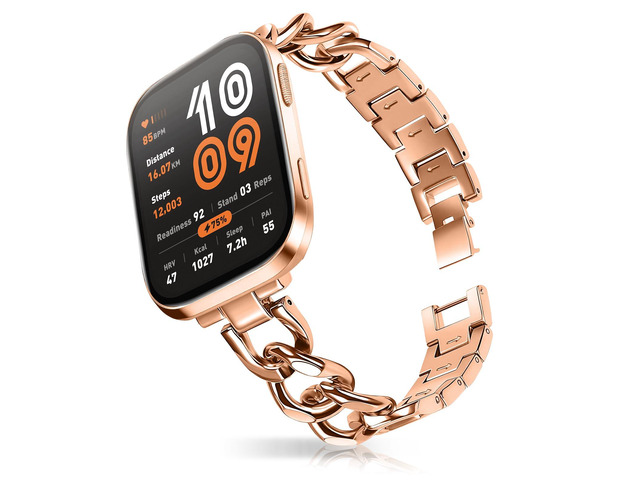 22mm Band for Amazfit Cheetah 2 Ultra, Women's Metal Women's Metal Skeleton Chain Link Replacement Strap for Amazfit Balance Ultra/3/2/Active...