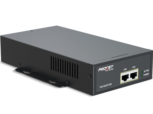 PROCET PoE Iniector 75W Active PoE++ Gigabit, 6KV Surge Protection, -40°F to 149°F for Duhua/Axis PTZ Camera, Sisco/Ubiquiti AirFiber mmWave...