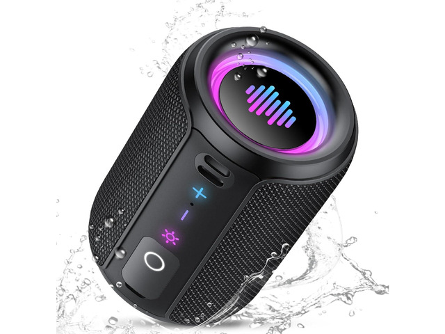 Portable Bluetooth Speaker with Lights, Bluetooth 5.4 Speaker, Powerful Crystal Clear Sound,All Day Playtime,15W Loud Stereo Sound, TWS pairing for...