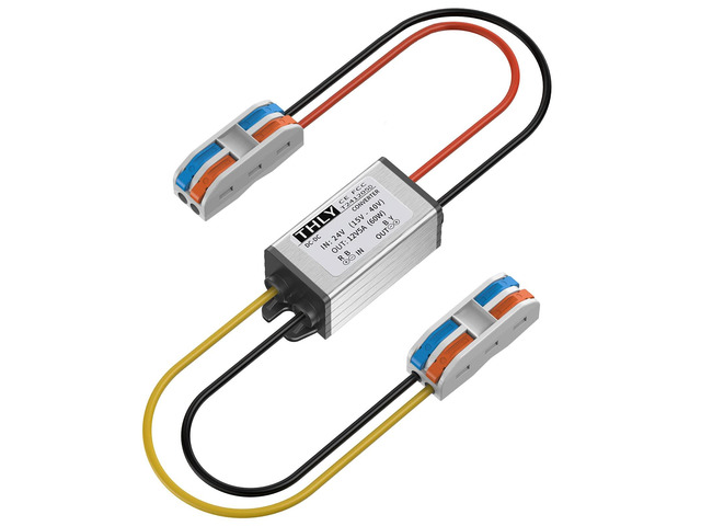 24V to 12V Converter with Wire Terminal Block, More Safe DC 18V to 12V Step Down Converter 5A 60W, for Golf Cart Light Truck Vehicle Boat (Accept...
