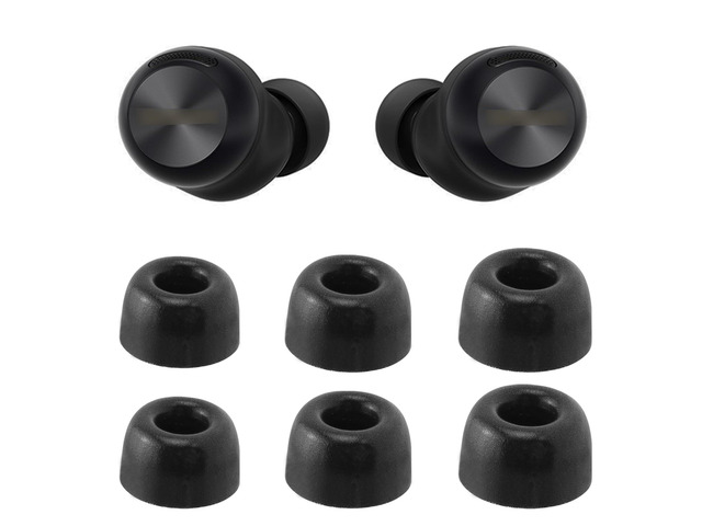 Replacement Foam Eartips for Technics EAH-AZ100 Wireless Earbuds Ultimate Comfort, 3 Pairs (S/M/L, Black)