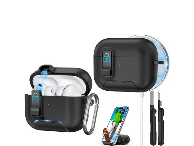 for AirPods Pro 3 Case 2025, Compatible with Airpods Pro 3rd Generation Case, Safety Lock, Phone Stand, Auto- Pop up, Compatible with MagSafe,...