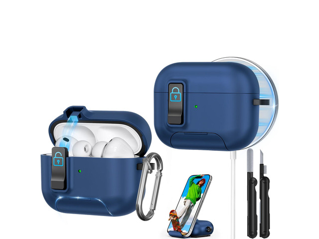 for AirPods Pro 3 Case 2025, Compatible with Airpods Pro 3rd Generation Case, Safety Lock, Phone Stand, Auto- Pop up, Compatible with MagSafe,...