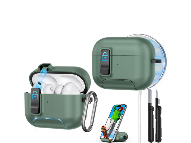 for AirPods Pro 3 Case 2025, Compatible with Airpods Pro 3rd Generation Case, Safety Lock, Phone Stand, Auto- Pop up, Compatible with MagSafe,...