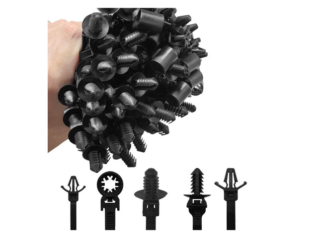 110PCS Automotive Push Mount Cable Zip Ties, Heavy Duty Nylon Car Mount Wire Ties with Assorted Sizes, Self Locking UV Resistant Harness Clips for...