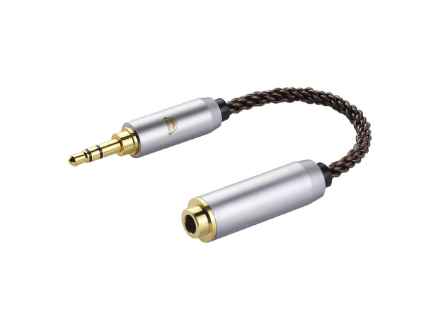 3.5MM Male to 4.4MM Female Conversion Cable AC8G OFC Adapter Cable,Aging Resistance PVC Material,Metal Shell,Gold-Plated Plug 2.7inch 4.4MM Female