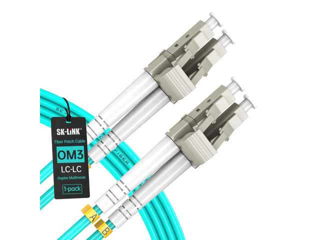 OM3 LSZH LC to LC Fiber Patch Cable 5m/16.4ft Duplex 50/125um Multimode Fiber Optic Cable Cord, 10GB 40GB Fiber Jumper for SFP+ Transceiver, Data...