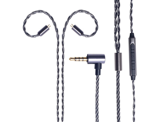 Earphone Upgrade Cable,0.78mm 2pin Earbuds Replacement Cord,4 Cores OFC Silver Plated Earphones Audio Adapter for KZ ES4 ED16 ZS5 ZS6 ZSR ZST ZS10...