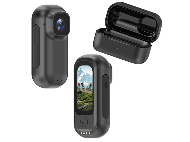 2K Wearable Mini Body Camera Thumb POV Loop Recording Thumb-Sized Action Cam, 1.47' LCD, 1800mAh Charging Case, Outdoor Riding,Helmet Bike...