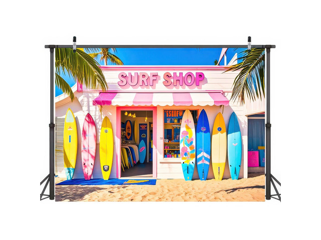 Summer Beach Backdrop Theme Decorations 8 x 6 FT Summer Backdrop Pool Party Banner Beach Theme Decor Hawaiian Display for Photo Booth Beach Pool...