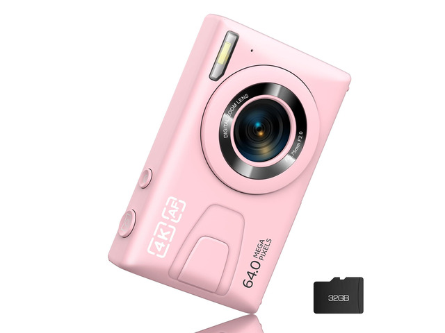 Digital Camera 4K 64MP Vlogging Camera Autofocus Point and Shoot Digital Cameras for Photography Camera for Kid Student Children Teen Girl Boy,...