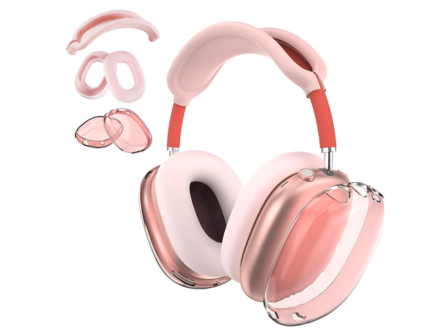 3 in 1 Silicone Case Cover for AirPods Max Headphones, Clear Soft TPU Ear Cups Cover/Ear Pad Case Cover/Headband Cover for AirPods Max (2024/2020),...