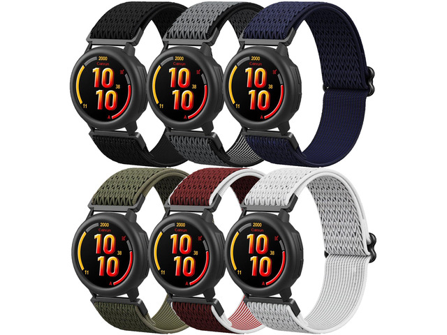 6-Pack Bands for Garmin Bounce 2 Smartwatch, Elastic Nylon Lightweight Soft Stretchable Replacement Straps for Bounce 2 Watch Boys Girls