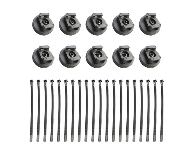 Magnetic Zip Tie Mounts, 10 Pack Heavy Duty Magnetic Cable Holder with 20 Reusable Zip Ties - 31mm Multipurpose Magnet Wire Management Bases for...