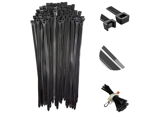 12 Inch Heavy Duty Zip Ties, 0.3 Inch Wide 120LBS Tensile Strength, Self-Locking Black Nylon Cable Ties for Outdoor Indoor Use, Home Office Garden...